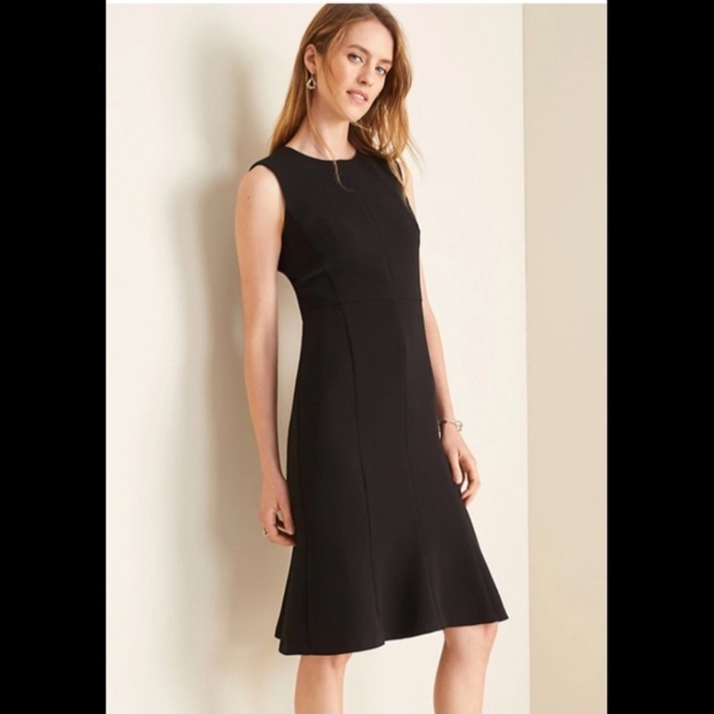 Ann Taylor Flare Dress In Double weave Black size 8. Never been worn